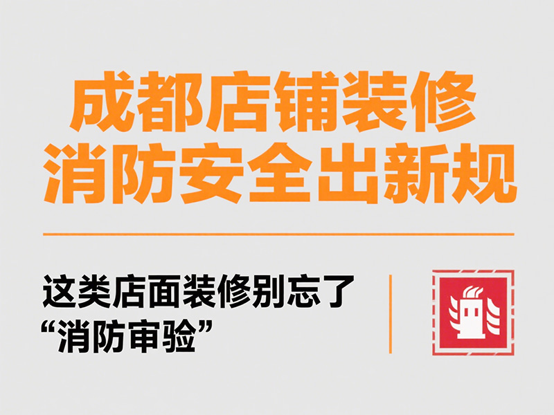 成都店铺装修消防安全出新规:这类店面装修别忘了 “消防审验
