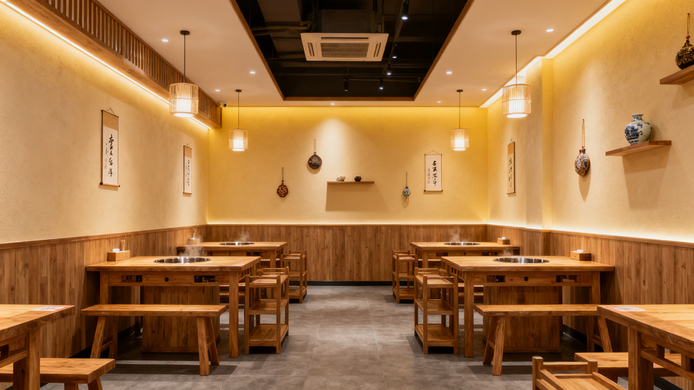 低档装修中式火锅店