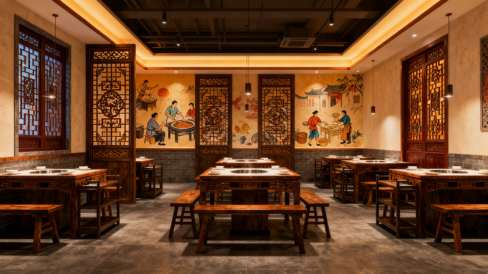 中档装修中式火锅店