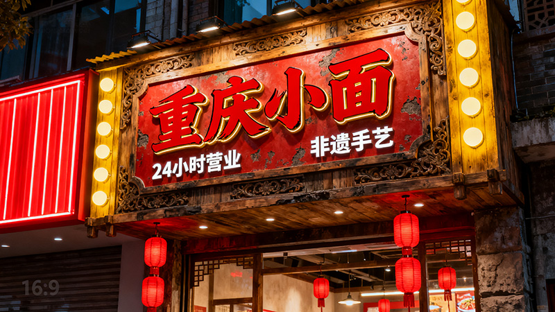 重庆小面店铺门头装修效果图