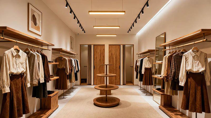 窄长的服装店铺怎么装修？