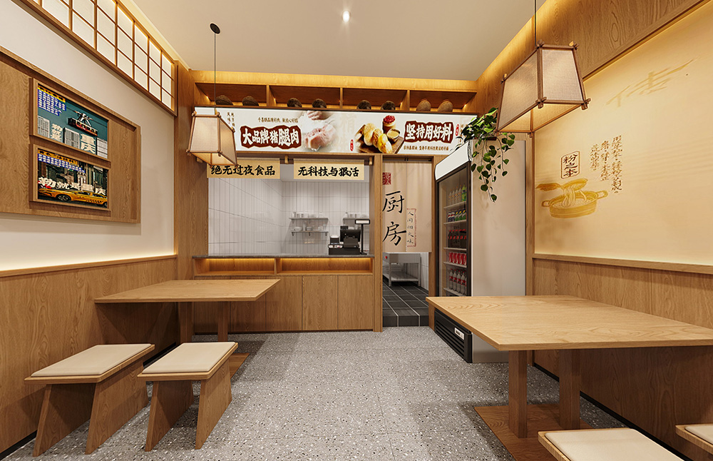 成都十一板凳面重庆小面店铺装修效果图