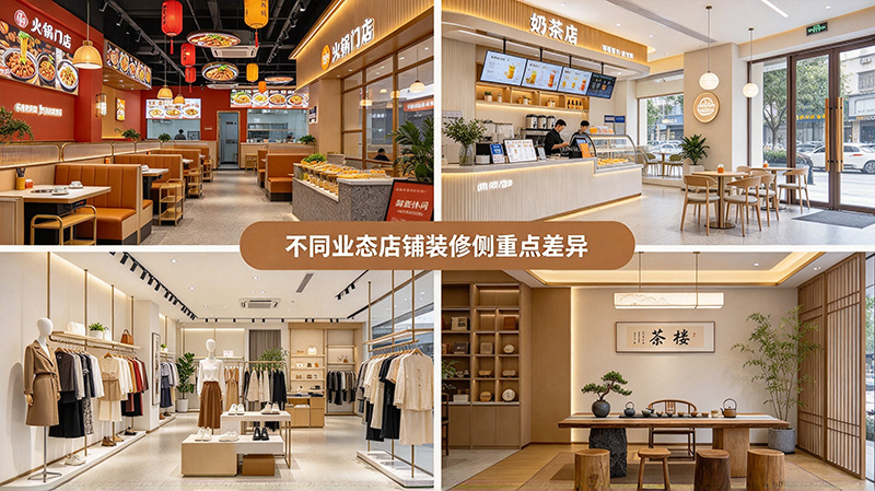 不同业态店铺装修侧重点差异
